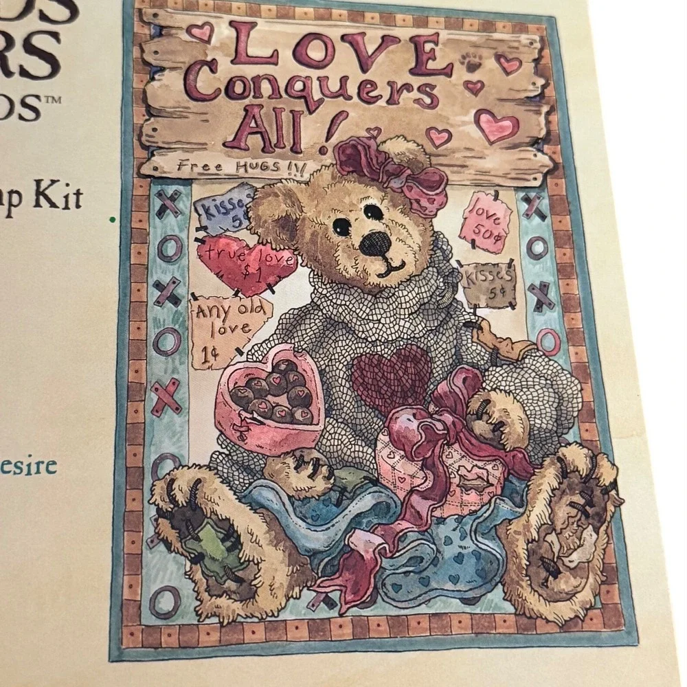 Boyds Bears Friends Bailey Hearts Desire Love Rubber Stamp Kit 1st Edition